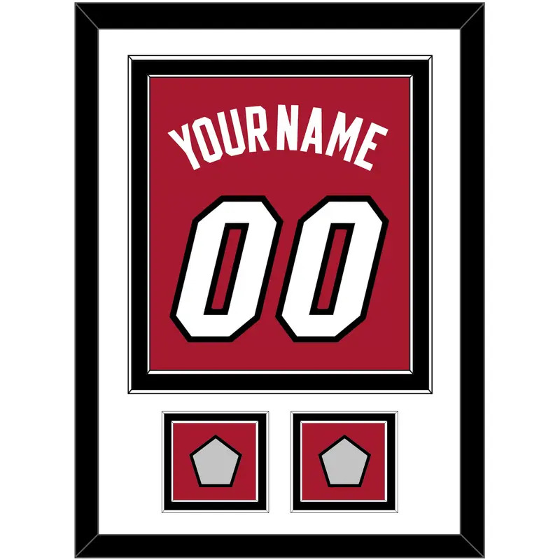 Miami Name & Number With 2 Finals Patches - Alternate Red (2001-2008) - Double Mat 1