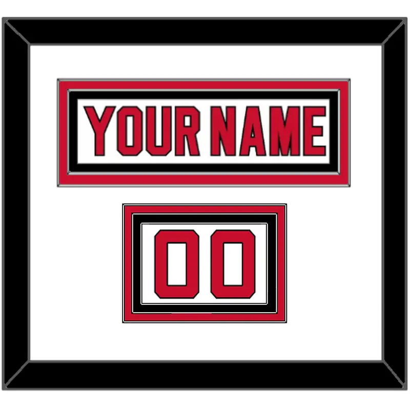 New Jersey Nameplate & Number (Shoulder) - Road White (2007-2017) - Triple Mat 1