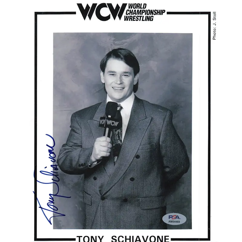 TONY SCHIAVONE signed 8x10 photo PSA/DNA WCW Autographed Wrestling