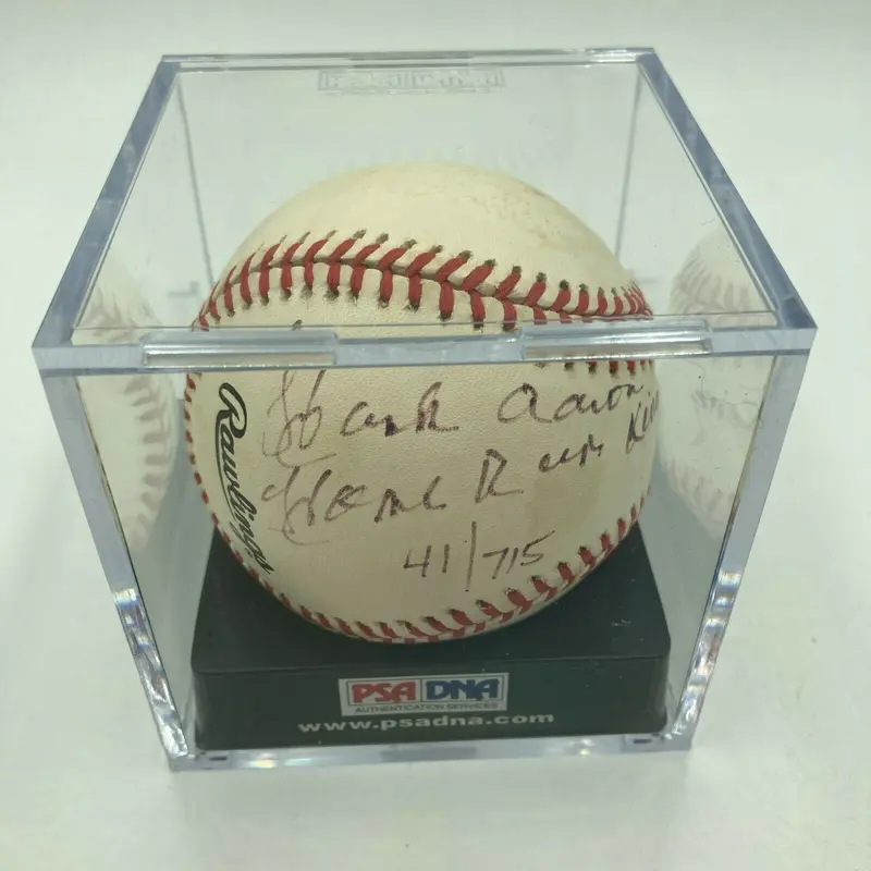 Hank Aaron "Home Run King 715" Signed Inscribed Baseball PSA DNA COA