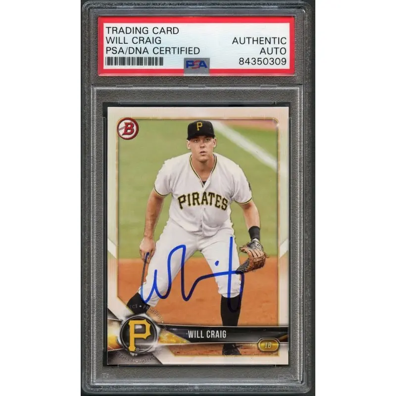 2018 Bowman #BP146 WILL CRAIG Signed Card PSA Slabbed Auto Pirates