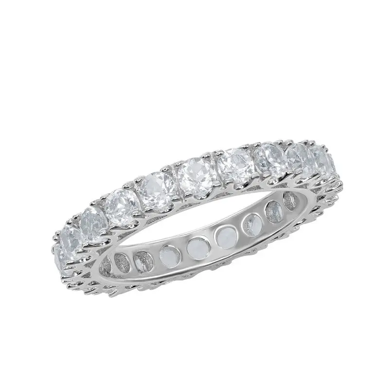 Sterling Silver Pronged 3.30cttw White Topaz Ring