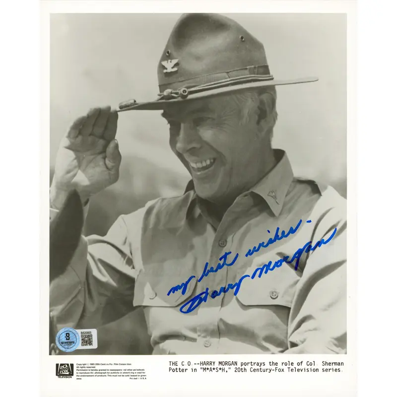 Harry Morgan M*A*S*H "My Best Wishes" Authentic Signed 8x10 Photo BAS #BS20805