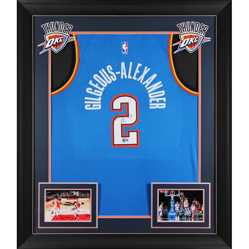 Thunder Shai Gilgeous-Alexander Signed Blue Nike Framed Jersey BAS #BS78075