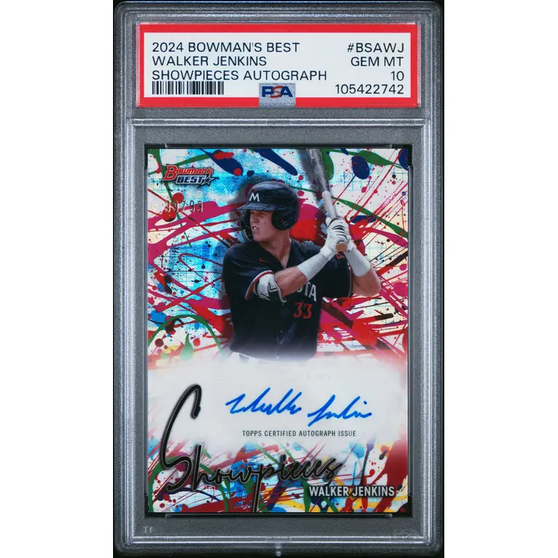 Walker Jenkins 2024 Bowmans Best Showpieces Autograph #33/99 PSA 10 Gem Mint