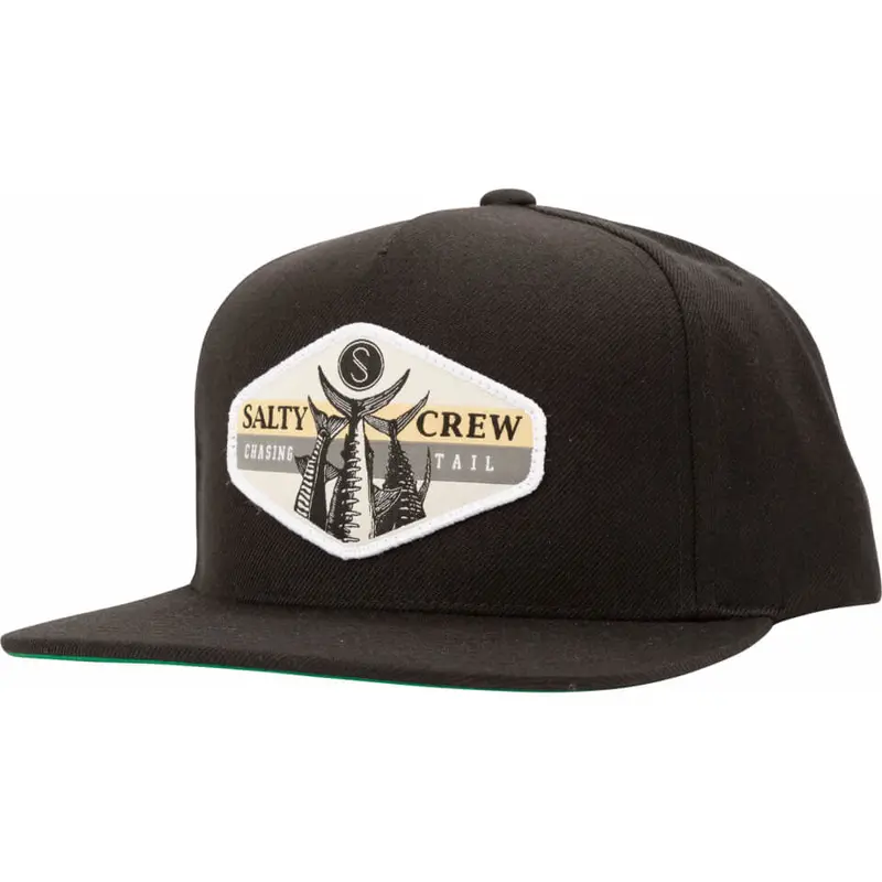 Salty Crew - High Tail 5-Panel Snapback - Black