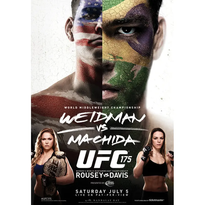 UFC 175 Official Event Poster (Weidman/Machida, Rousey/Davis) - Las Vegas 7/5/2014