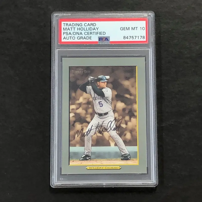 2005 Topps Turkey Red #245 Matt Holliday Signed Card PSA Slabbed Auto 10 Rockies