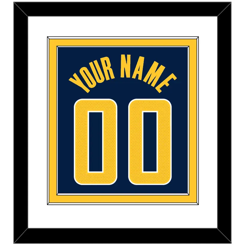 Indiana Name & Number - Navy Icon - Double Mat 1
