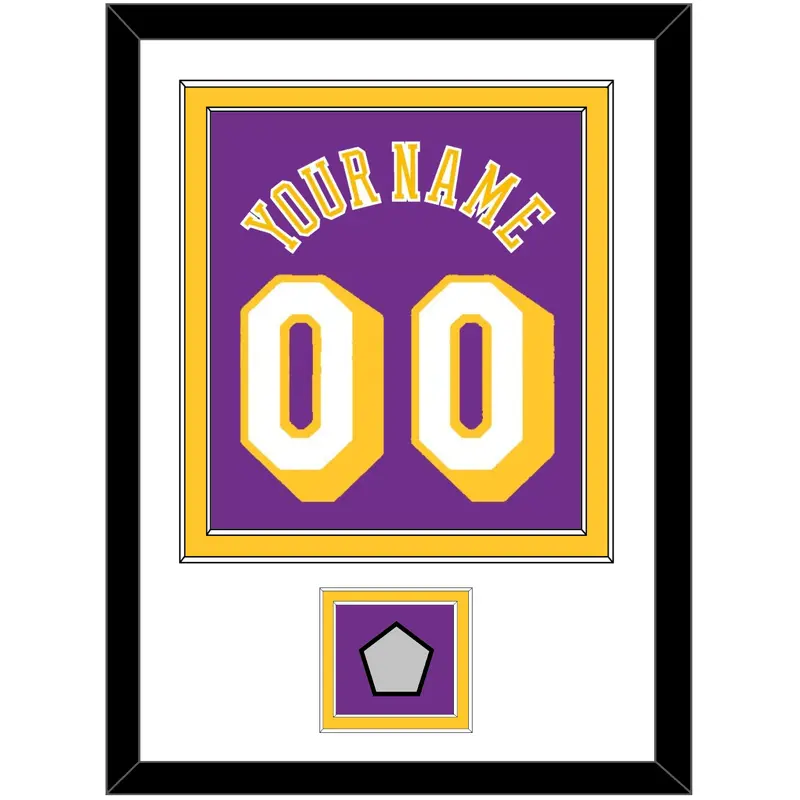 Los Angeles Name & Number With 2X Champions Patch - Road Purple (1978-1997) - Double Mat 1