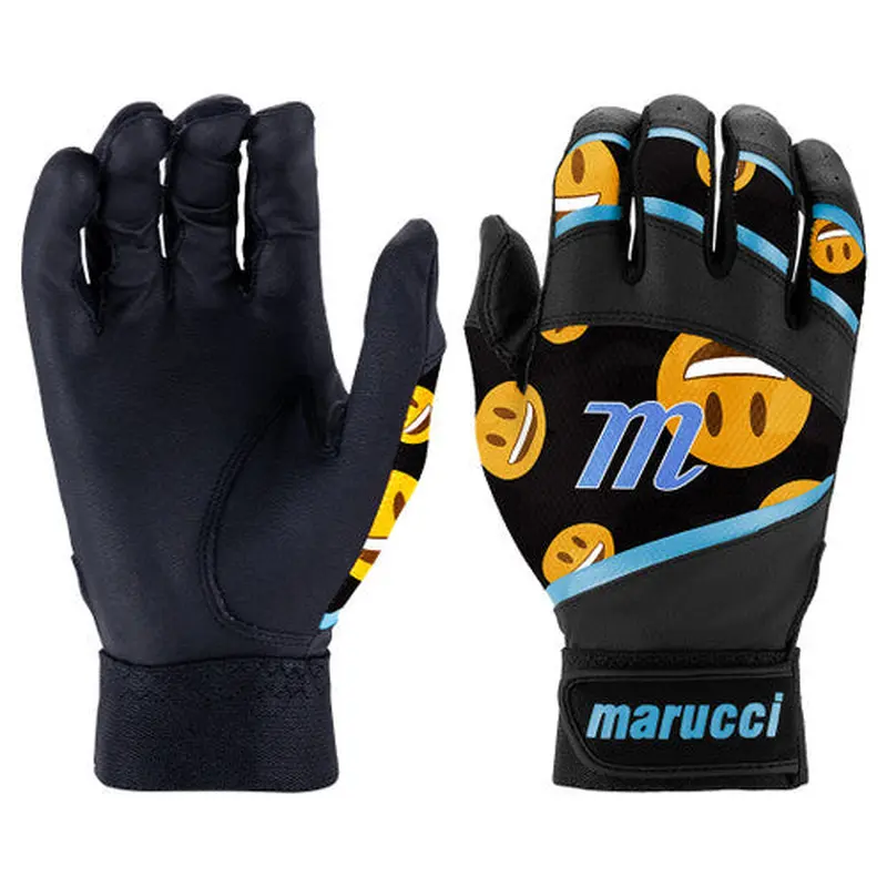 New Marucci Foxtrot T-Ball Batting Gloves Black & Carolina Blue Size Med/Large