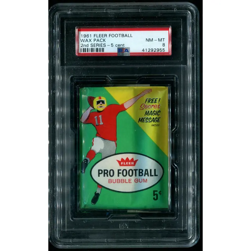 1961 Fleer Football Unopened Series 2 Wax Pack PSA 8