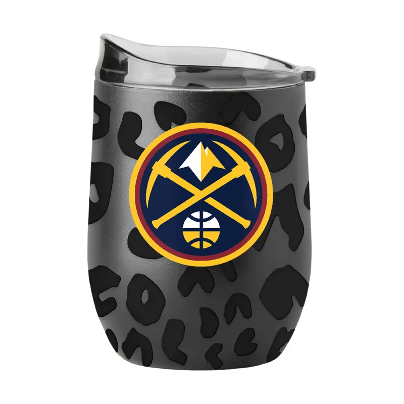 Denver Nuggets Leopard 16oz Black Powdercoat Curved Beverage