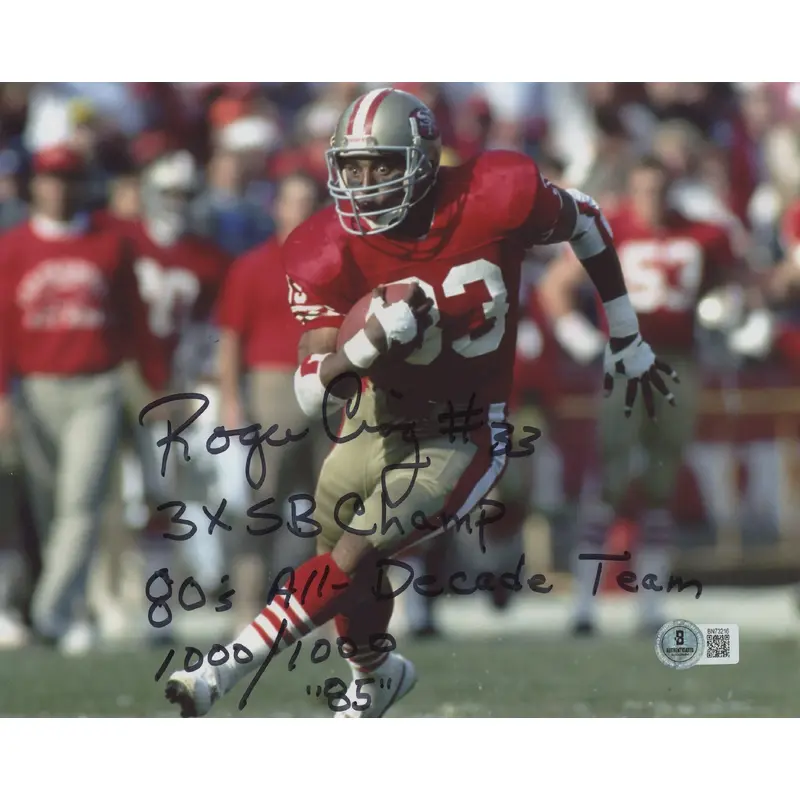 49ers Roger Craig "3x Insc" Authentic Signed 8x10 Photo Autographed BAS #BN73216