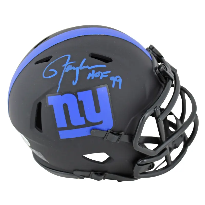 Giants Lawrence Taylor "HOF 99" Signed Eclipse Speed Mini Helmet BAS Witnessed