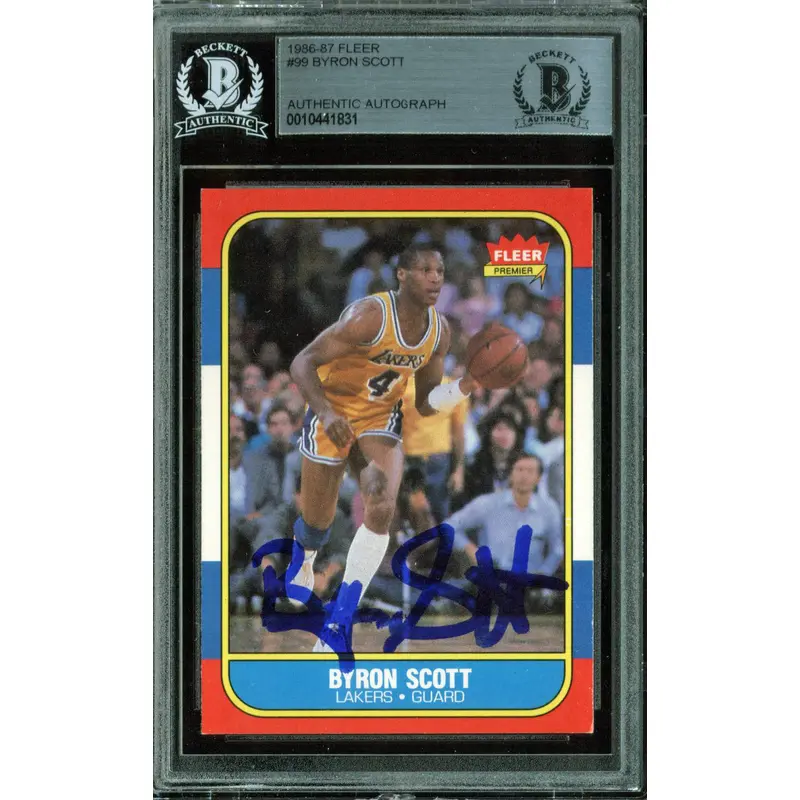 Lakers Byron Scott Authentic Signed 1986 Fleer #99 Auto Card BAS Slabbed