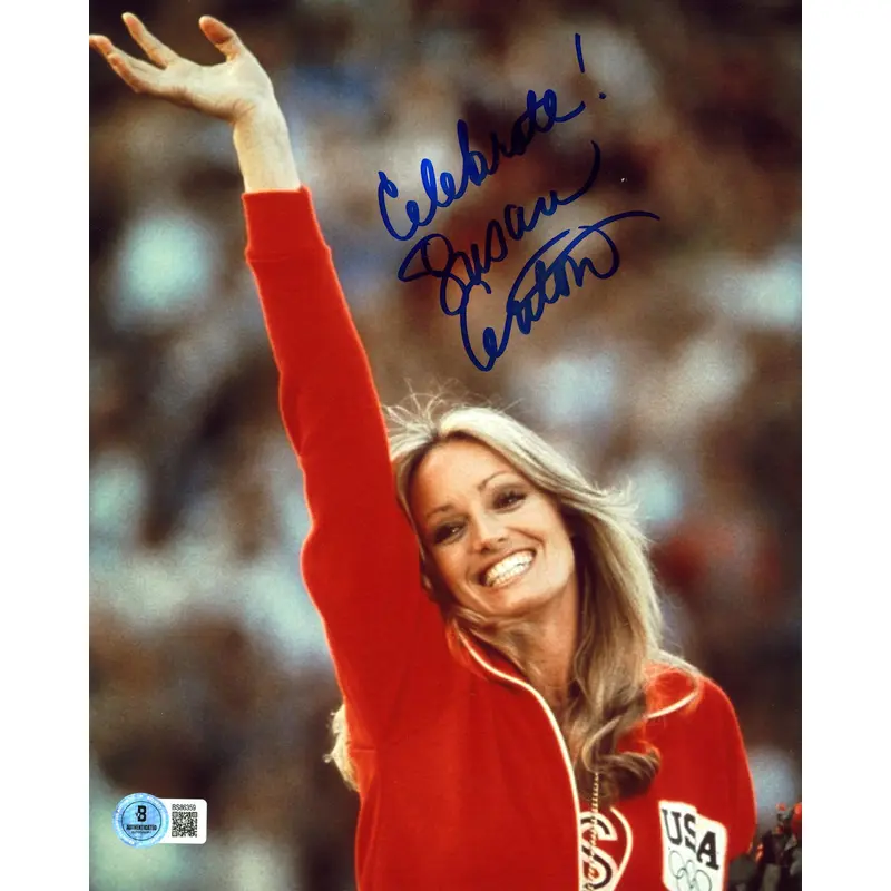 Susan Anton Goldengirl "Celebrate!" Authentic Signed 8x10 Photo BAS #BS86359