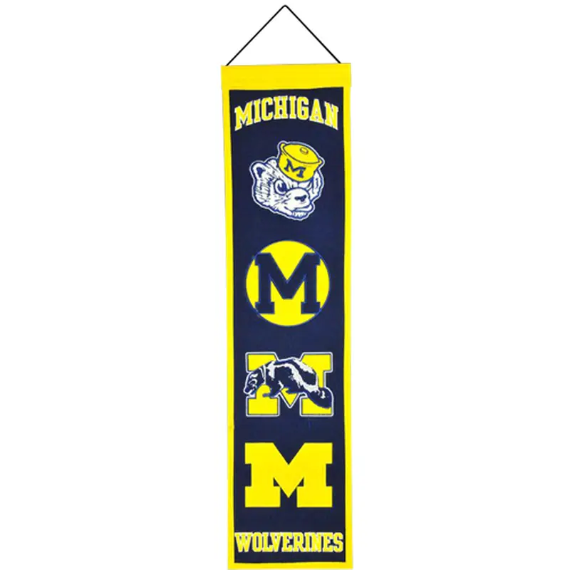 Michigan Wolverines Logo Evolution Heritage Banner