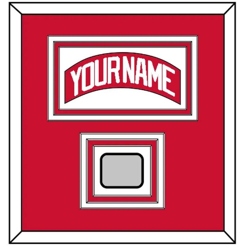 Detroit Nameplate & Stanley Cup Finals Patch - Road Red (1997-2007) - Triple Mat 1