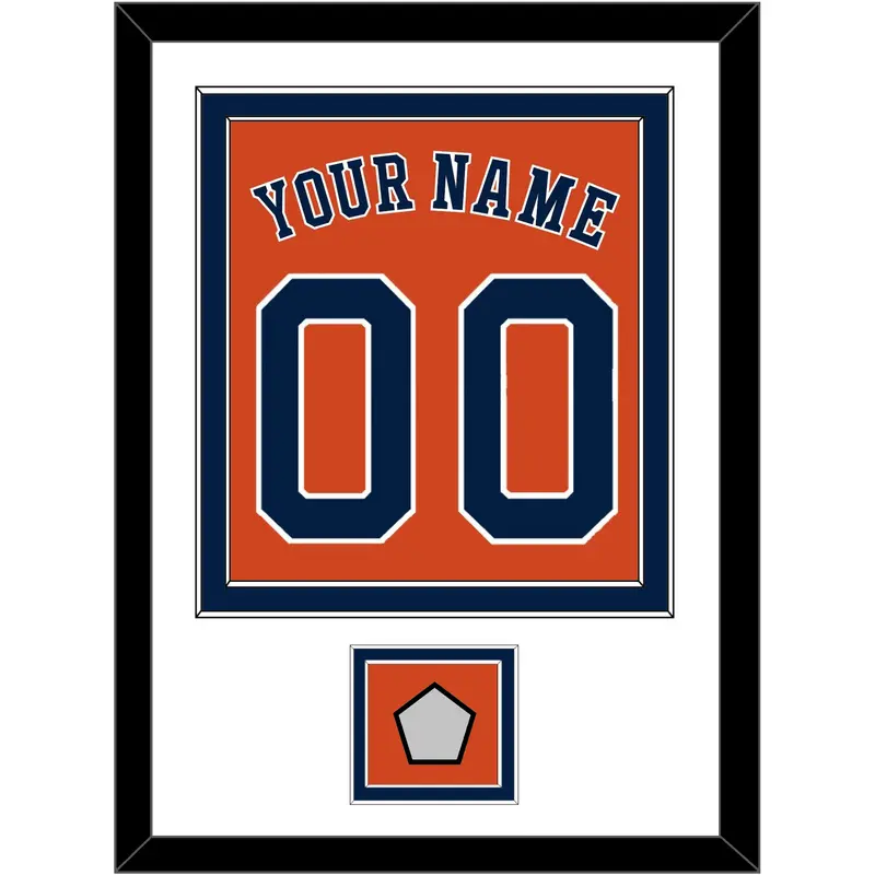 Houston Name, Number & World Series Champions Patch - Alternate Orange - Double Mat 1