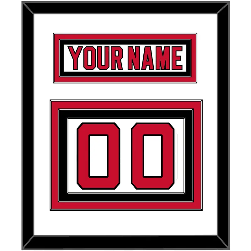 New Jersey Nameplate & Number (Back) - Home White (1992-2007) - Triple Mat 1