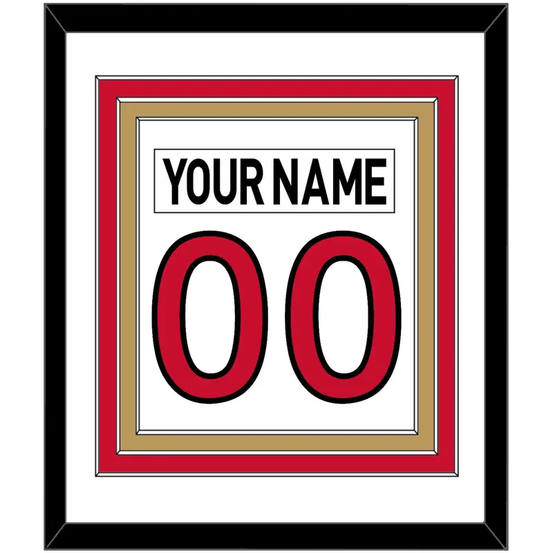 Ottawa Nameplate & Number (Back) Combined - Road White (2007-2017) - Triple Mat 2