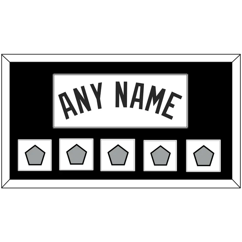 San Antonio Name With 5 Champions Banner Patches - Home White (2002-2017) - Single Mat 1
