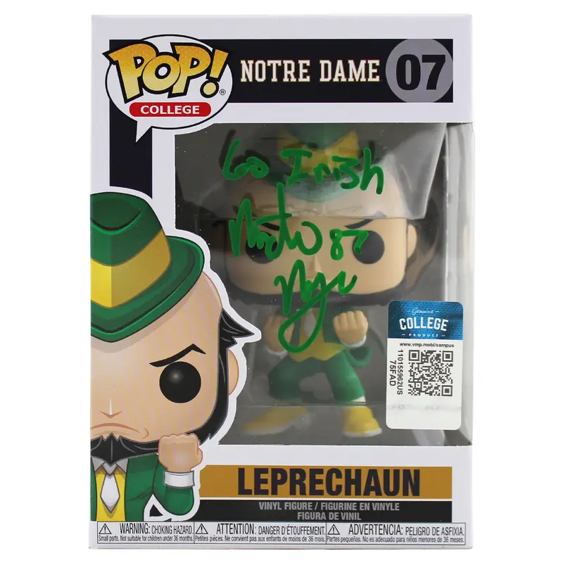 Michael Mayer "Go Irish" Signed Funko Pop Vinyl Figure w/ Green Sig BAS Witness