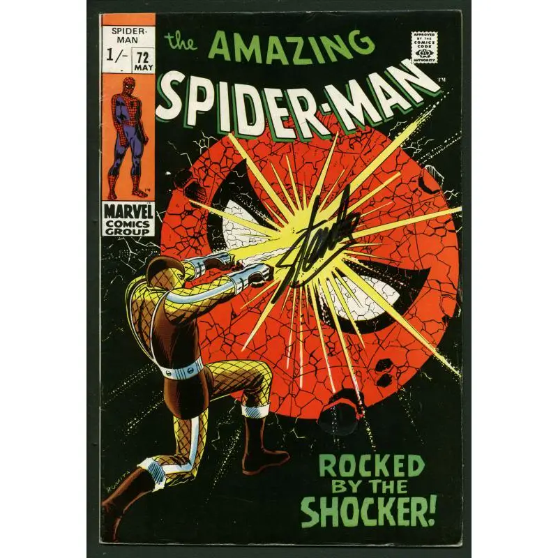 Stan Lee Signed Amazing Spider-Man #72 Comic Book Rocked By Shocker PSA #W18741