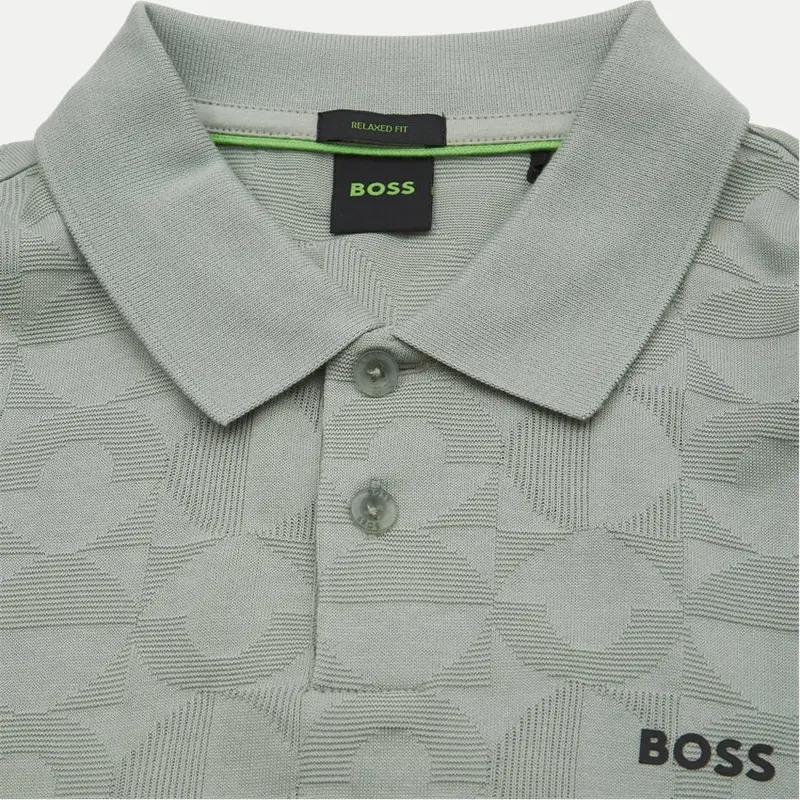 HUGO BOSS MENS POLO PIRAX STRIPED C GREEN 50538191357