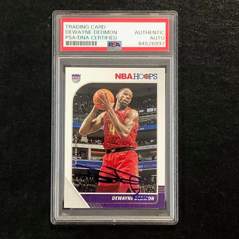 2019-20 NBA Hoops #278 Dewayne Dedmon Signed Card AUTO PSA Slabbed Kings