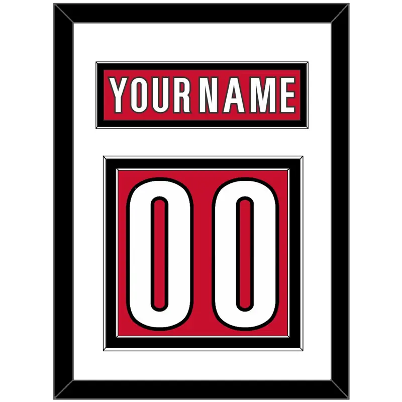 Carolina Nameplate & Number (Back) - Home Red (2013-2017) - Double Mat 1