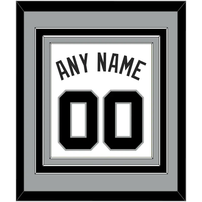 San Antonio Name & Number - Home White (1989-2002) - Triple Mat 3