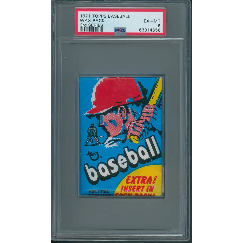 1971 Topps Baseball Unopened 3rd Series Wax Pack PSA 6