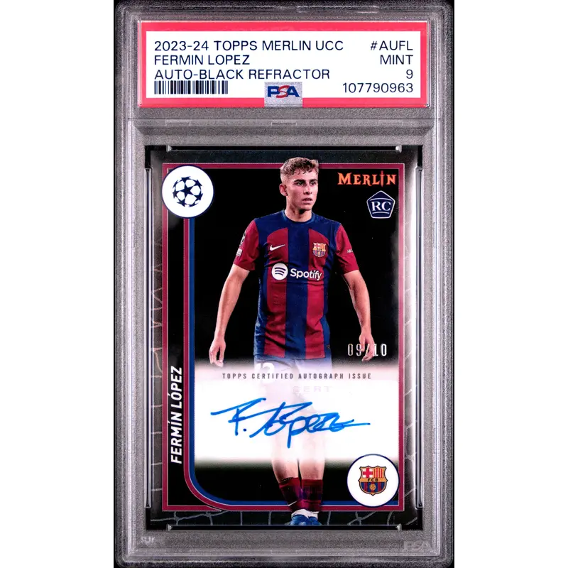 Fermin Lopez 2023 Topps Merlin Black Refractor Auto #9/10 PSA 9 Mint