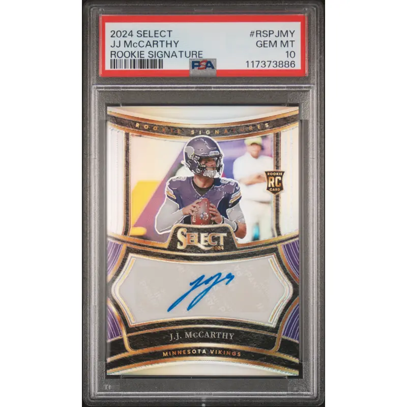 J.J. McCarthy 2024 Panini Select Rookie Signature Auto #231/399 PSA 10 Gem Mint