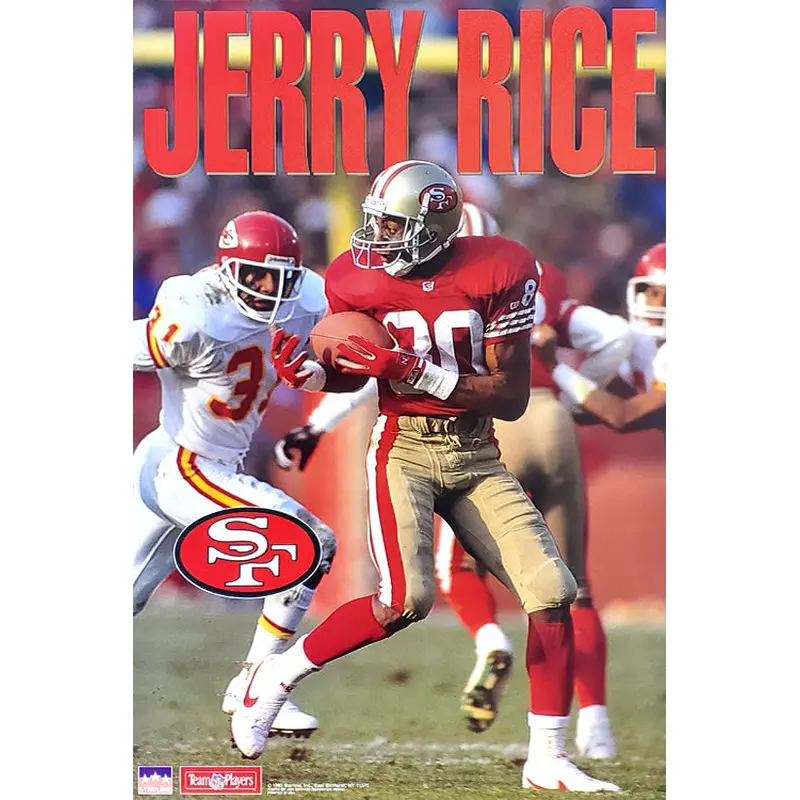 Jerry Rice "On The Run" San Francisco 49ers NFL Action Poster - Starline 1993