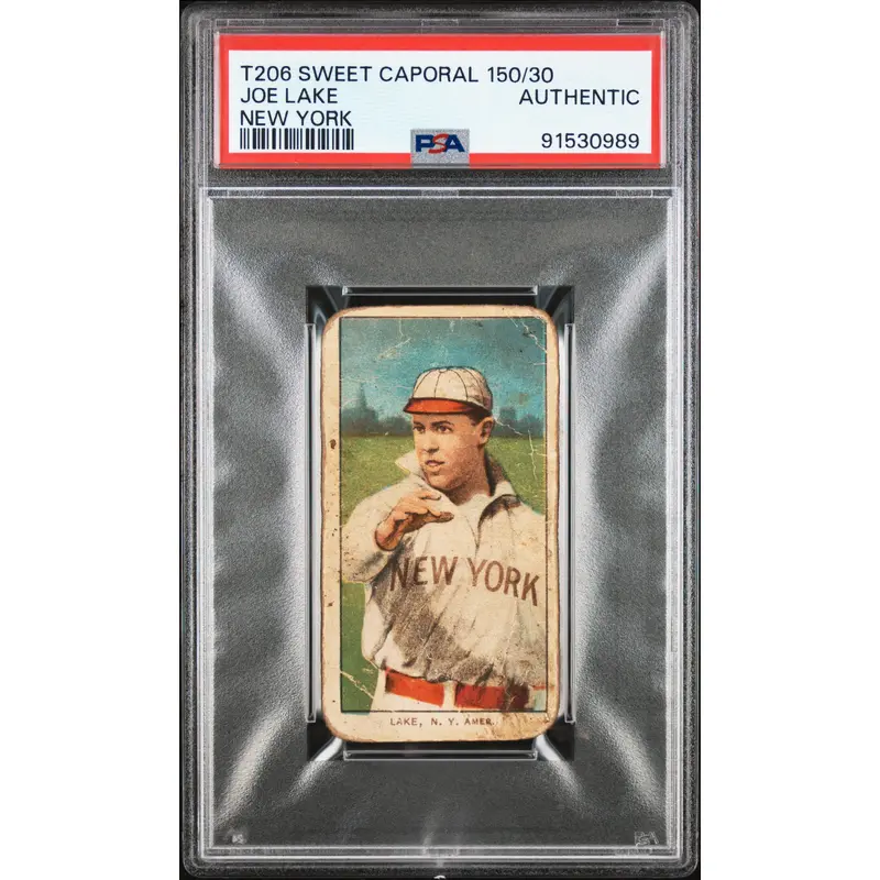 Joe Lake New York 1909-11 T206 Sweet Caporal 150/30 PSA Auth