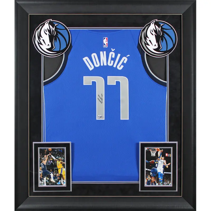 Mavericks Luka Doncic Signed Blue Nike Swingman Framed Jersey Fanatics #A501985