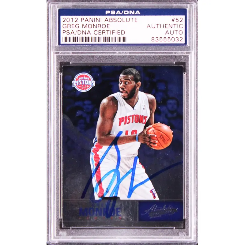 Pistons Greg Monroe Authentic Signed 2012 Panini Absolute #52 Card PSA/DNA Slab
