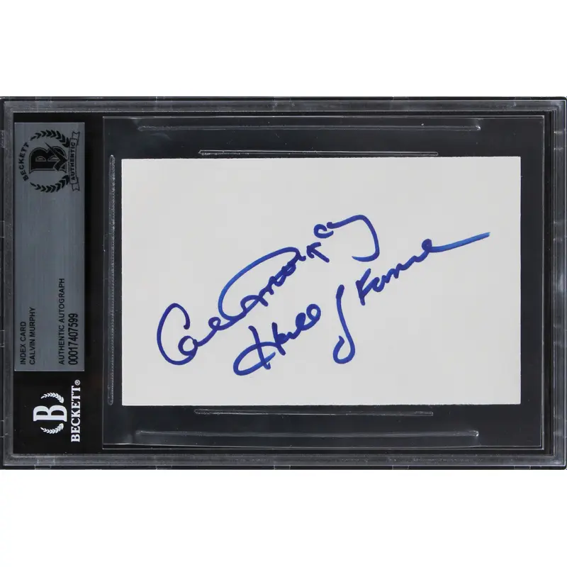 Rockets Calvin Murphy "Hall of Fame" Authentic Signed 3x5 Index Card BAS Slab 2