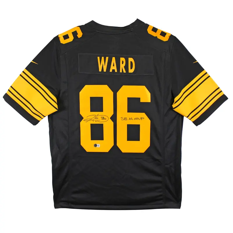 Steelers Hines Ward "SB XL MVP" Signed Black Nike Color Rush Jersey BAS Witness