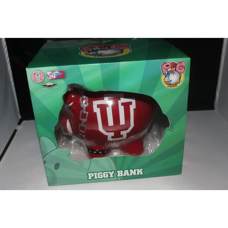 Indiana University 7" Tall Mohawk Piggy Bank, New in Box