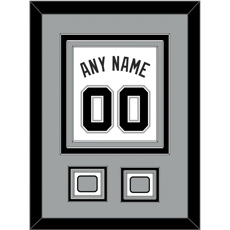 San Antonio Name & Numbers With 2 Finals Patches - Home White (2002-2017) - Triple Mat 3