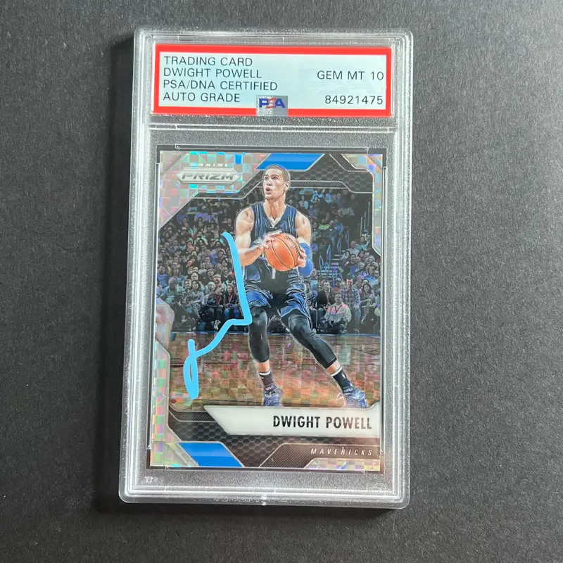 2016-17 Panini Prizm #160 Dwight Powell Card AUTO 10 PSA Slabbed Mavericks
