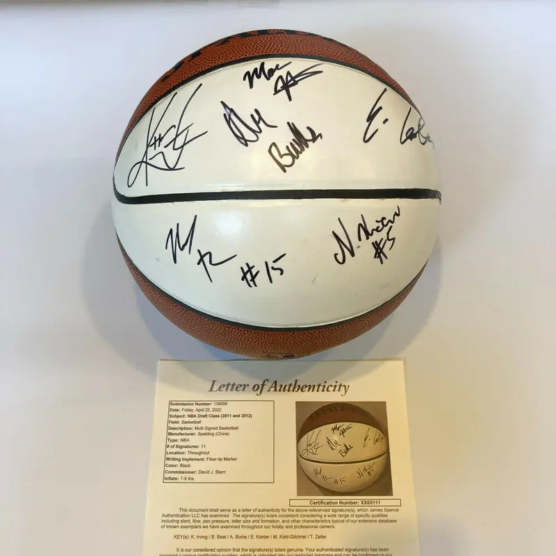 Kyrie Irving Rookie 2011 NBA Draft Class Multi Signed Basketball JSA COA