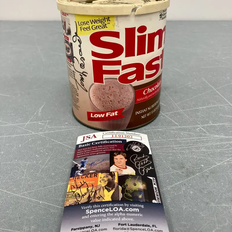 Tommy Lasorda Signed Vintage Slim Fast Can With JSA COA