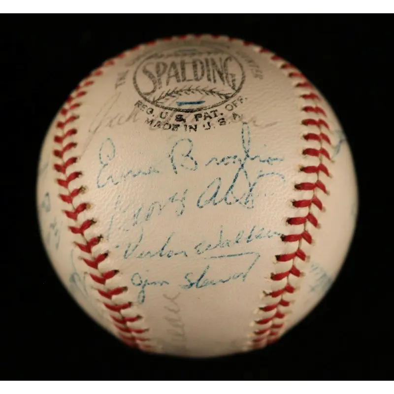 1965 Chicago Cubs Team Signed Baseball Ernie Banks Ron Santo Billy Williams JSA