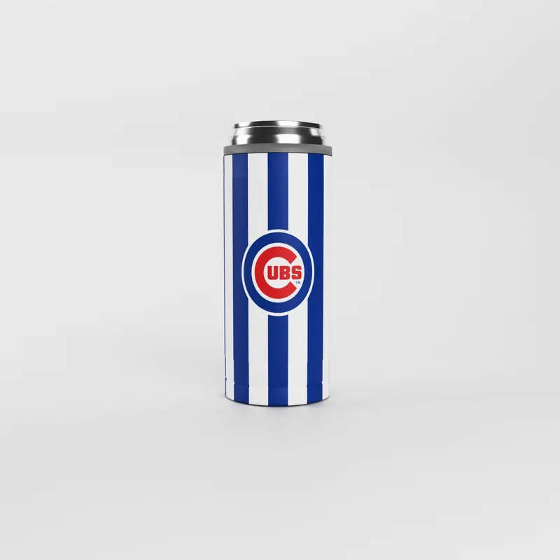 Chicago Cubs 12oz Striped Powdercoat SlimCan Coolie
