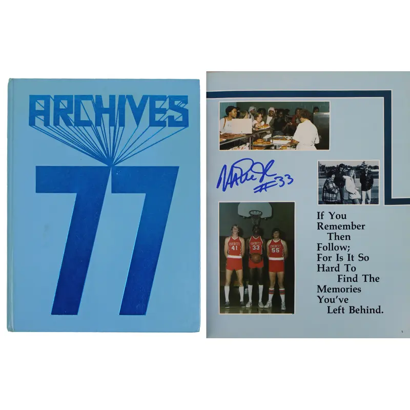 Lakers Magic Johnson 6x Signed 1977 Everett High School Yearbook BAS Wit #A39164